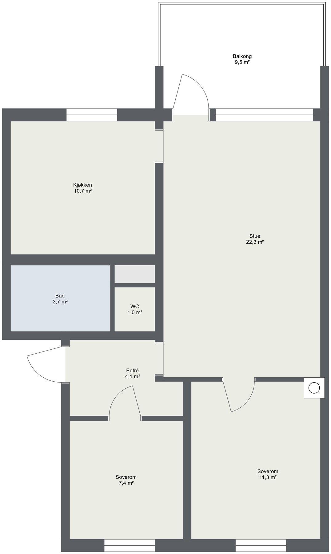 Planskisse Tors veg 9 A Galleribilde