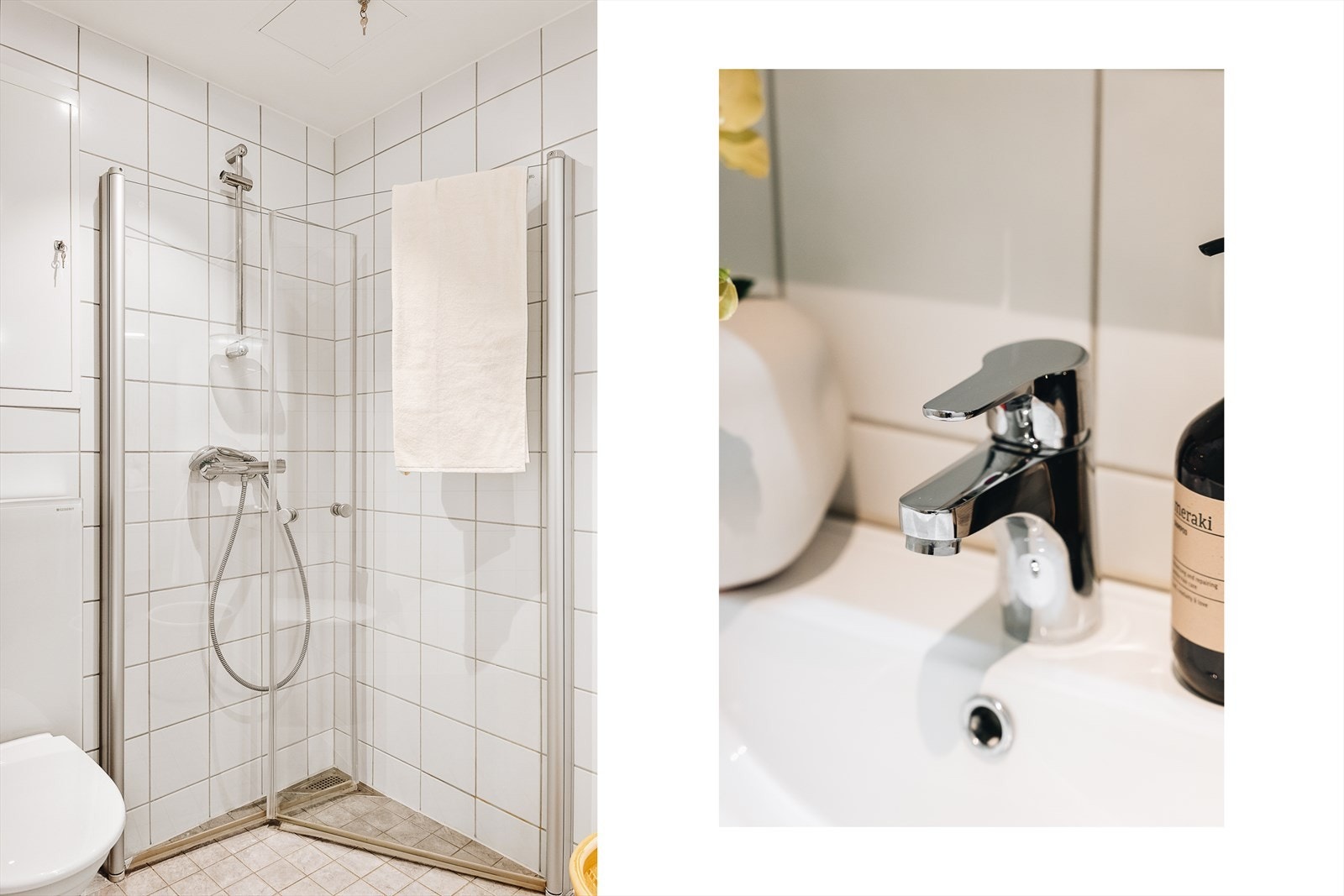 - Badet blir godt varmet opp gjennom vannbåren varme i gulvet - Galleribilde