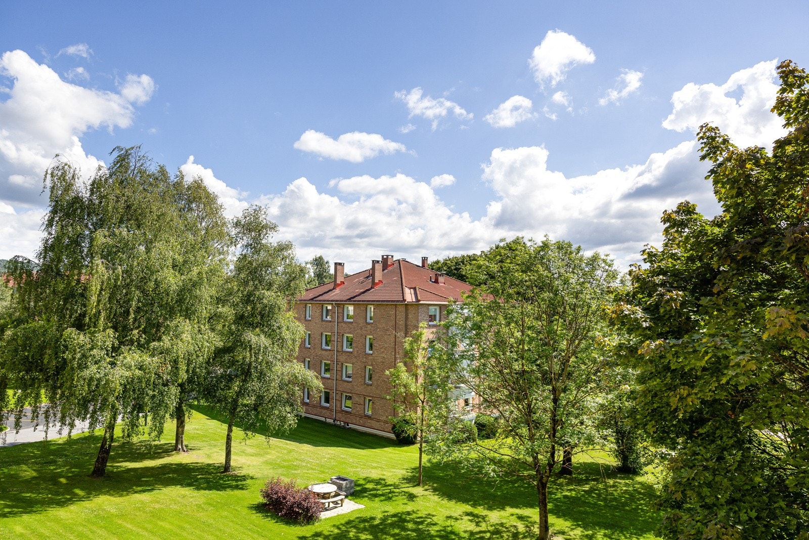 Borettslaget har totalt 109 mål tomt. Galleribilde