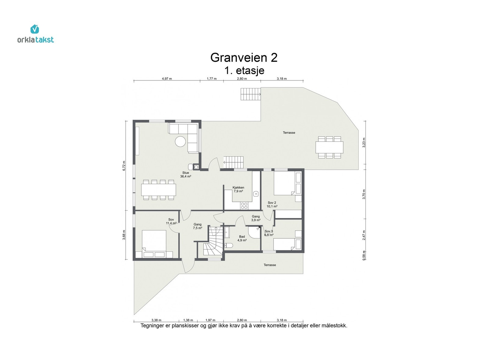 Planskisse 1. etg. Galleribilde