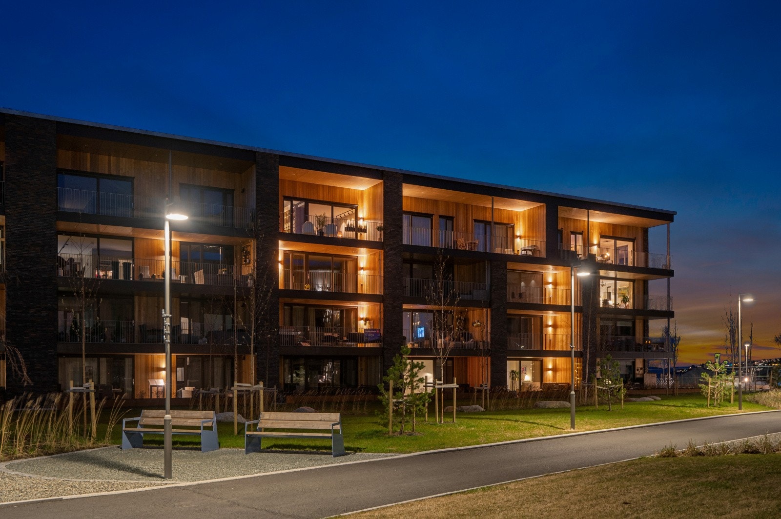 Eiendommen ligger i et idyllisk, nyetablert og meget attraktivt boligområde på Grillstad. Galleribilde