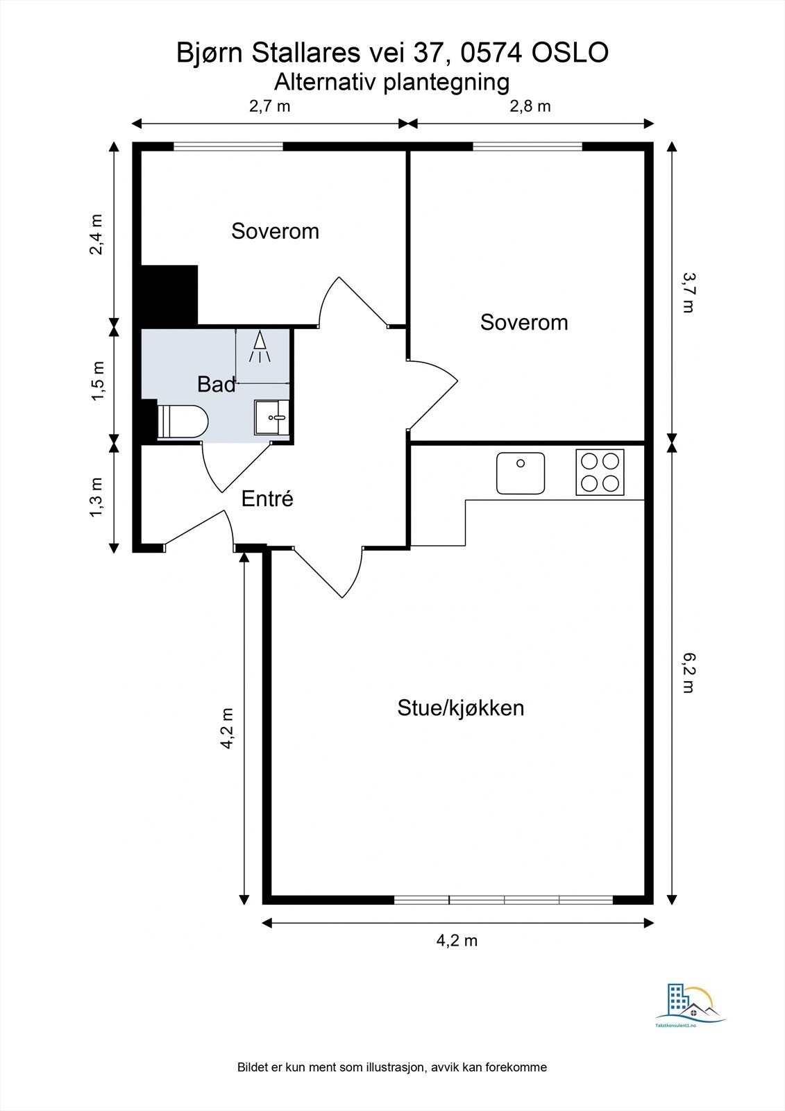 Alternativ planløsning. Galleribilde