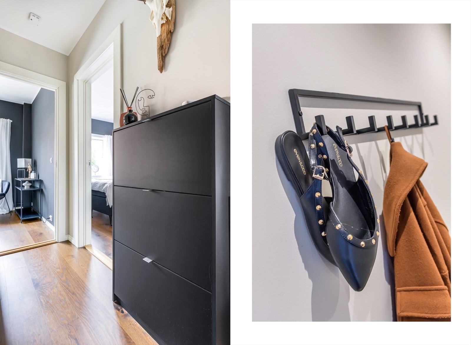 Det er god plass for oppheng av jakker og sko Galleribilde