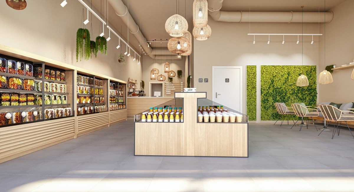 Eksempel på butikk/servering i lokalet (illustrasjon) Galleribilde