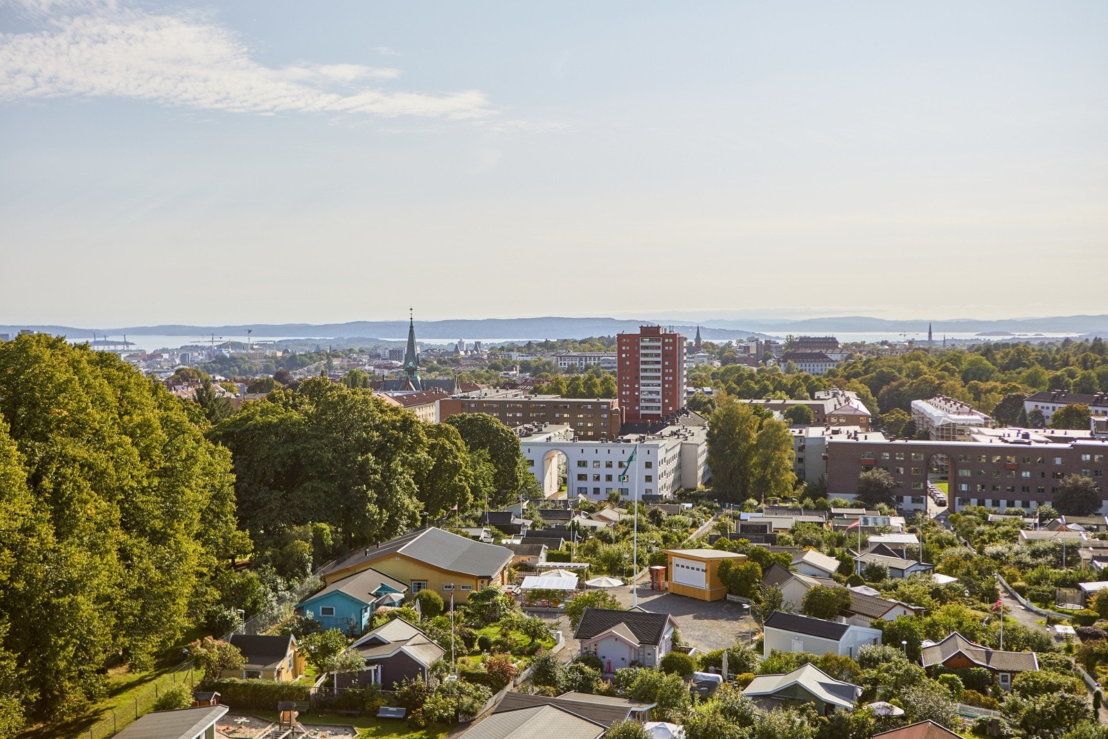 Utsikt fra felles takterrasse. Galleribilde
