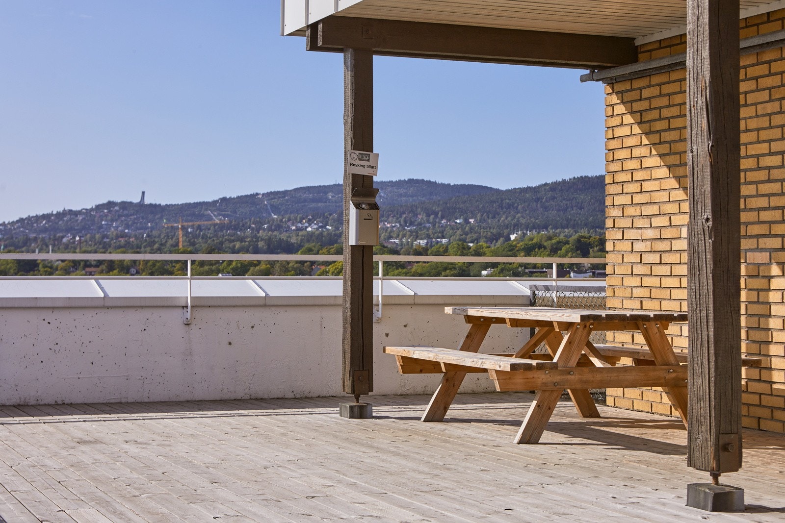 Stor og solrik felles takterrasse. Galleribilde