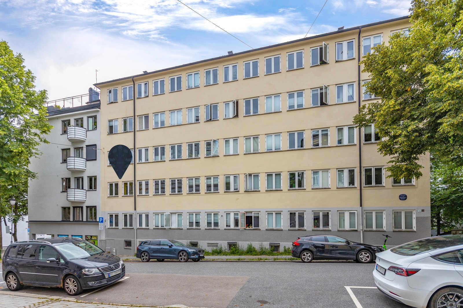 Se pil for leilighetens beliggenhet i bygget. Galleribilde