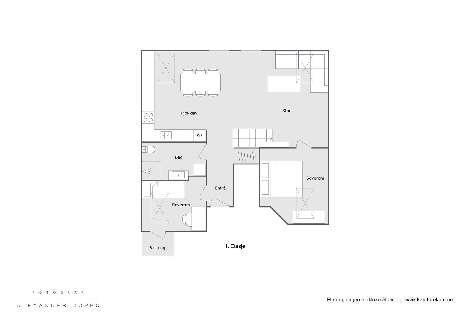 Planløsning m/balkong. Galleribilde
