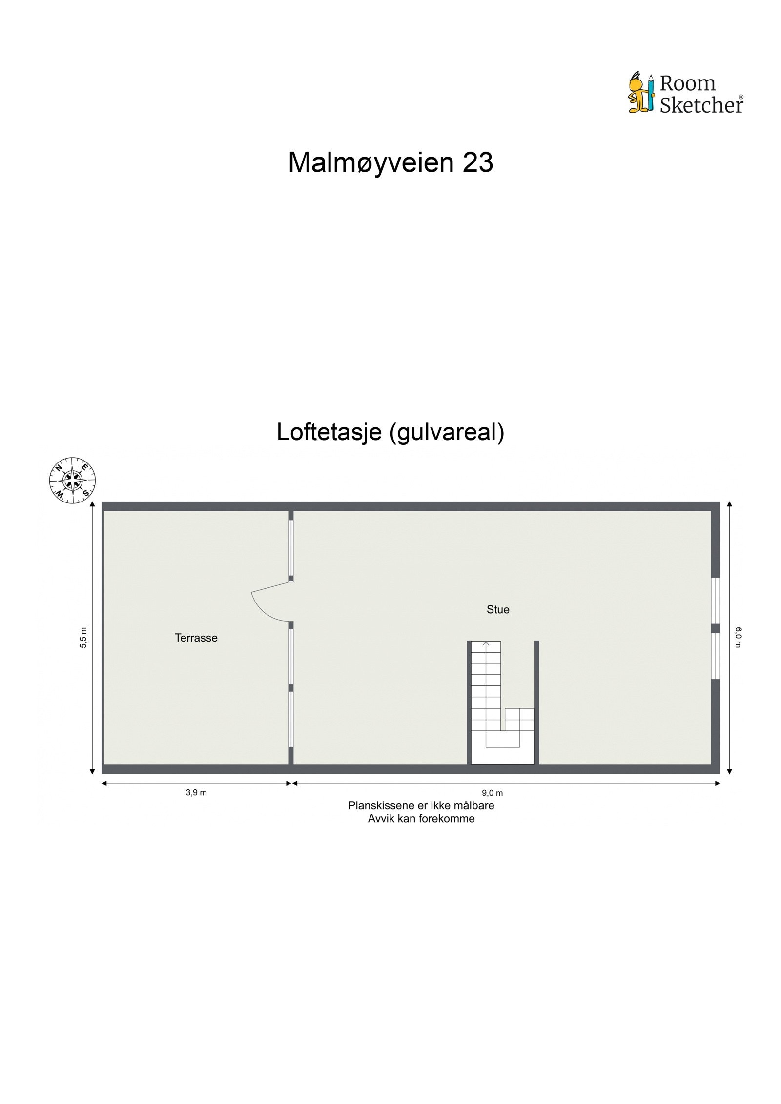 Plantegning loft. etasje. Galleribilde