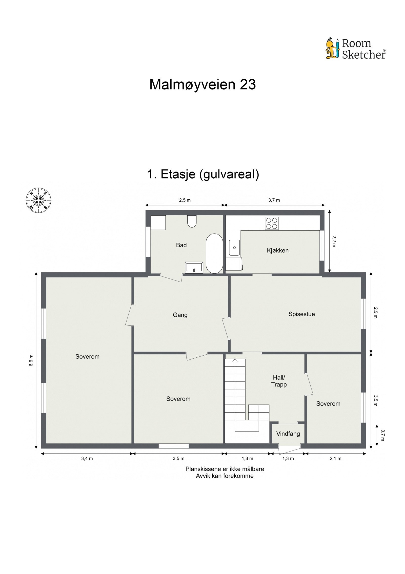 Plantegning 1. etasje. Galleribilde