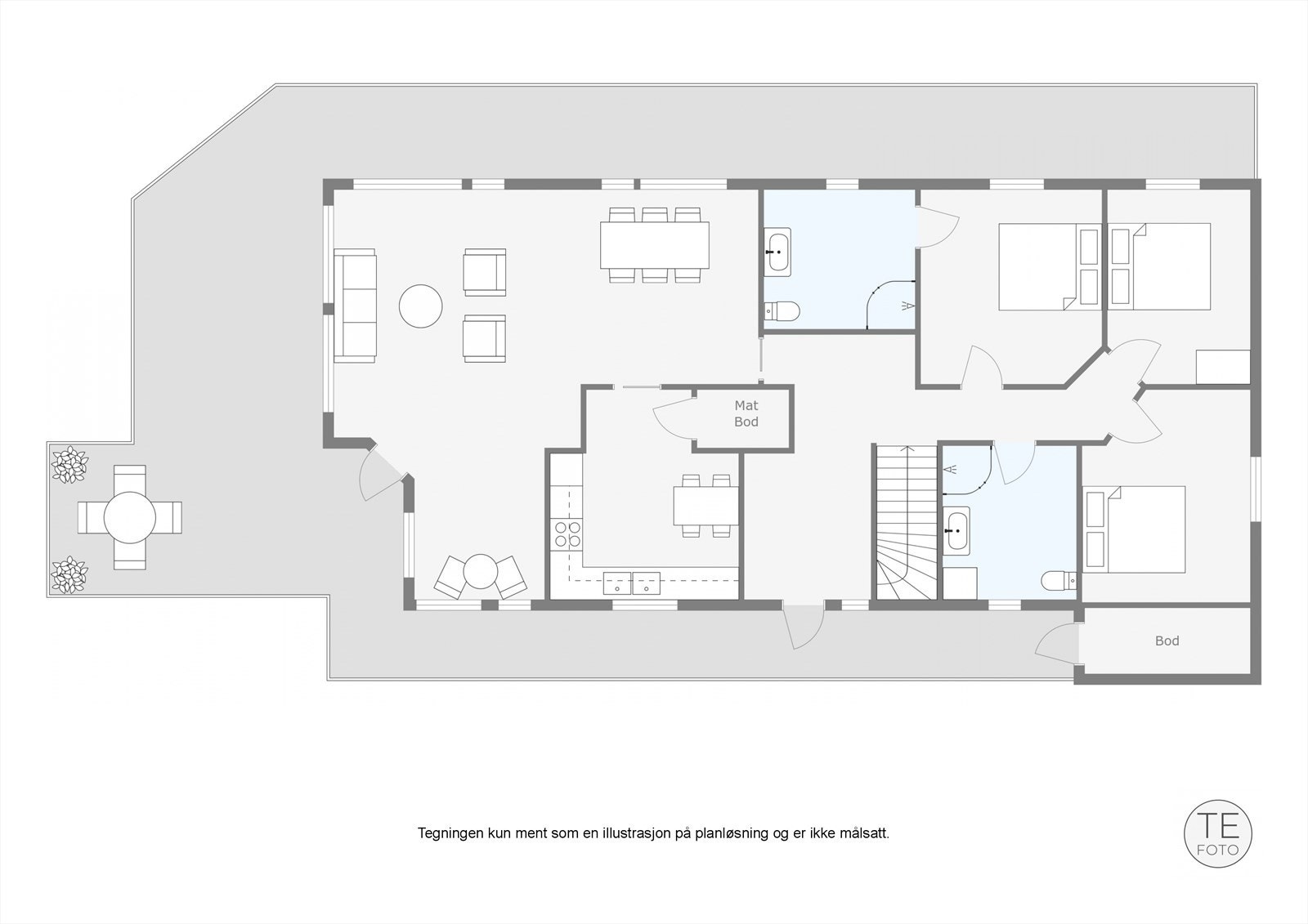 Plantegning Første etasje. Galleribilde