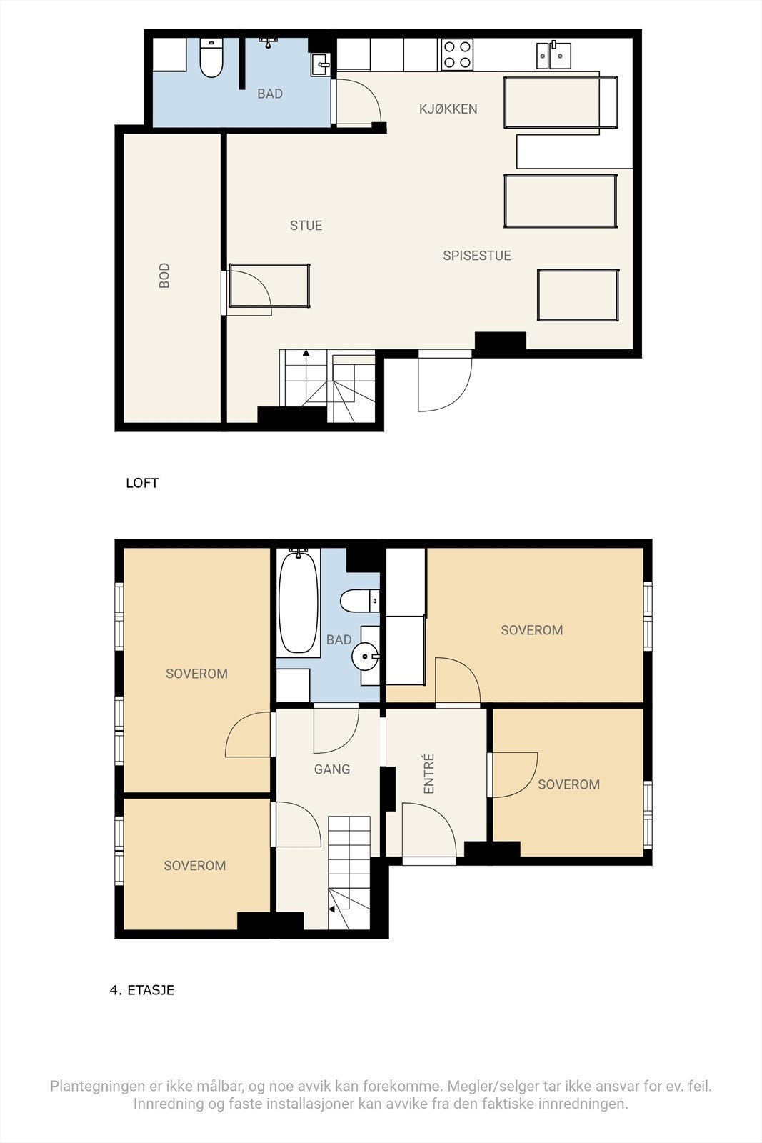 Plantegning - Begge plan Galleribilde