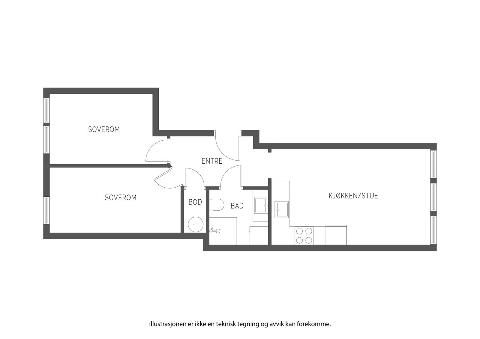 - Planskisse av leiligheten - Galleribilde