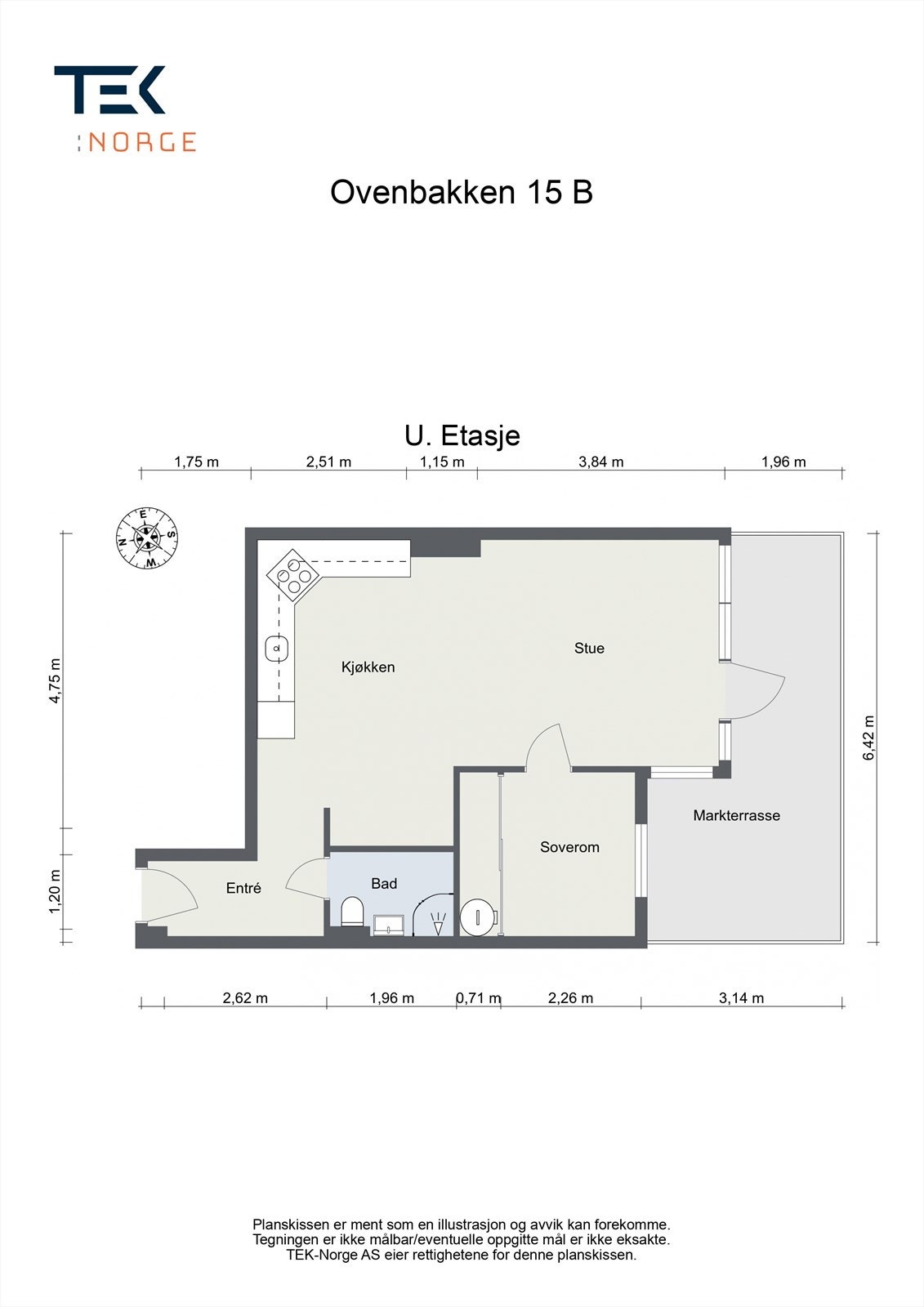 Plantegning med mål Galleribilde