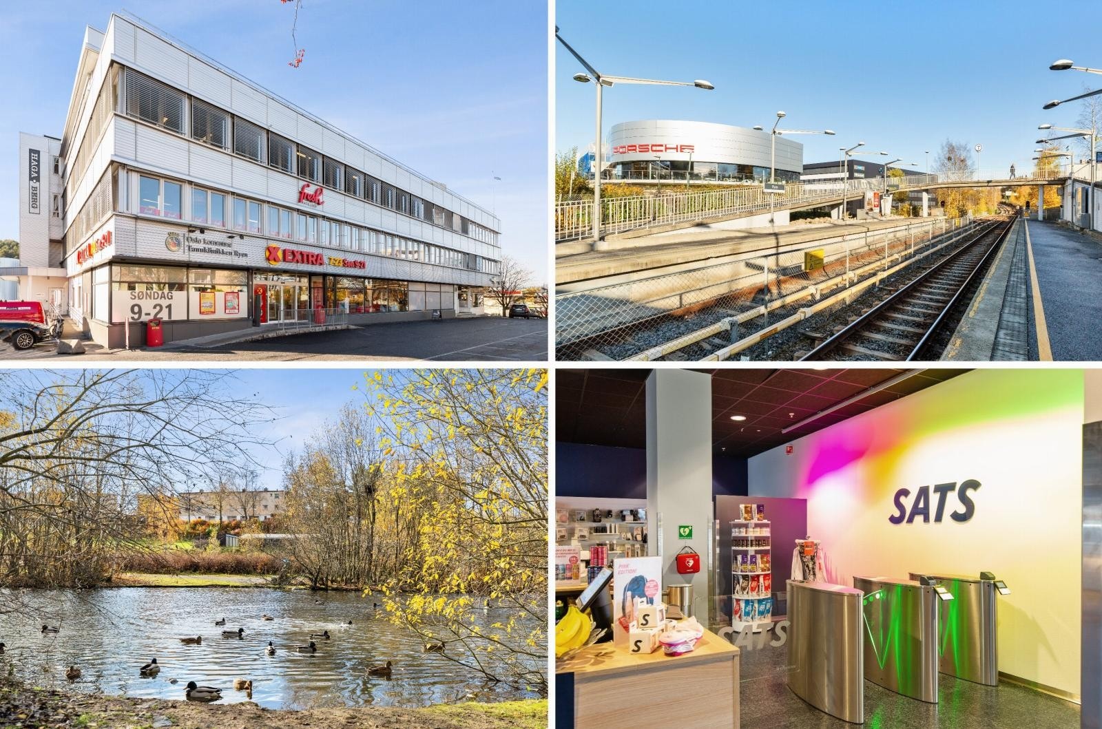 Rett over gaten ligger to treningsentre (Sats og Evo), samt matbutikker (også søndagsåpen butikk). Galleribilde