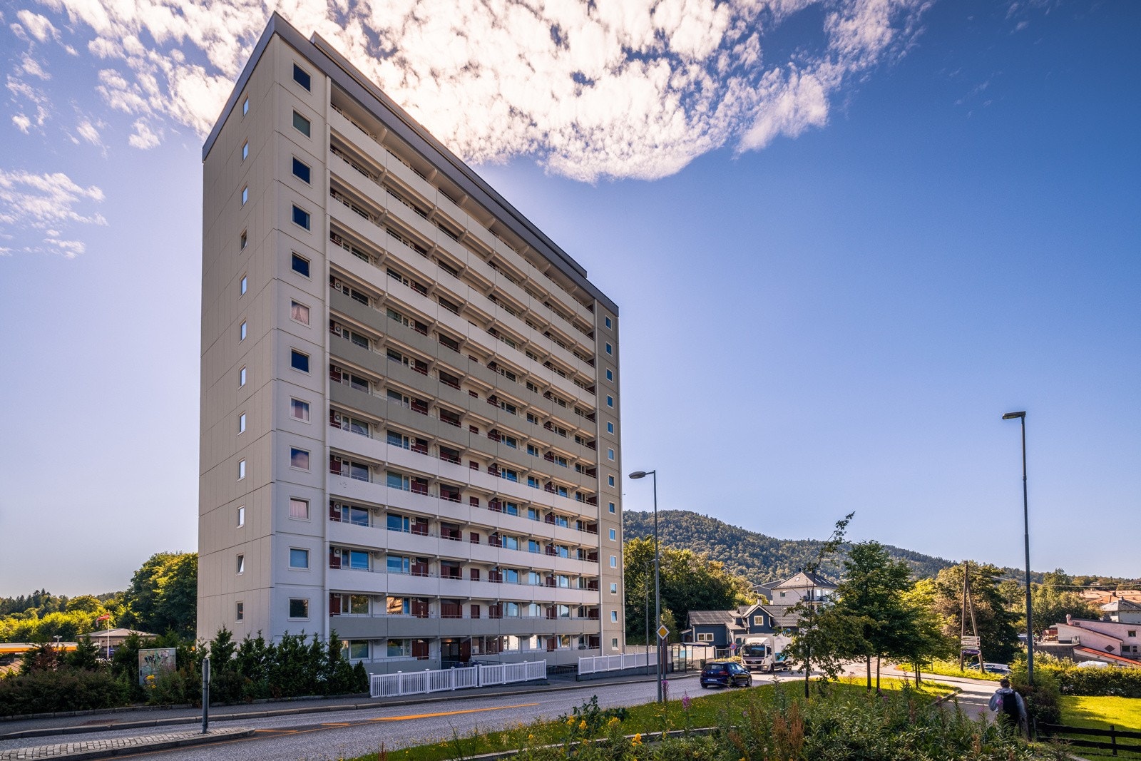 Fasaden er nylig renovert Galleribilde