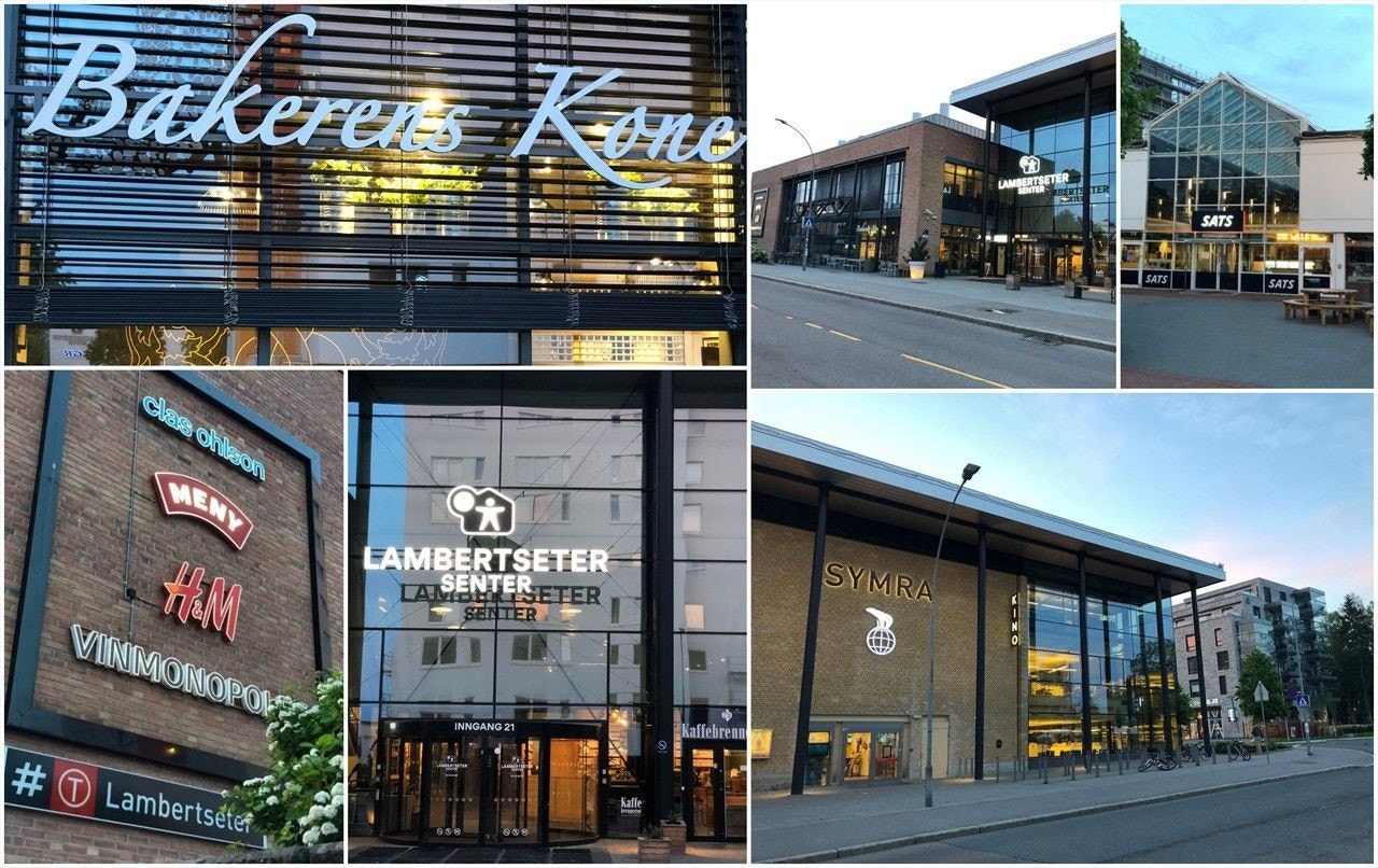 Lambertseter senter har et stort utvalg av forretninger og servicefunksjoner, og huser også både kino og bibliotek. Her finner du alt du trenger i hverdagen! Galleribilde