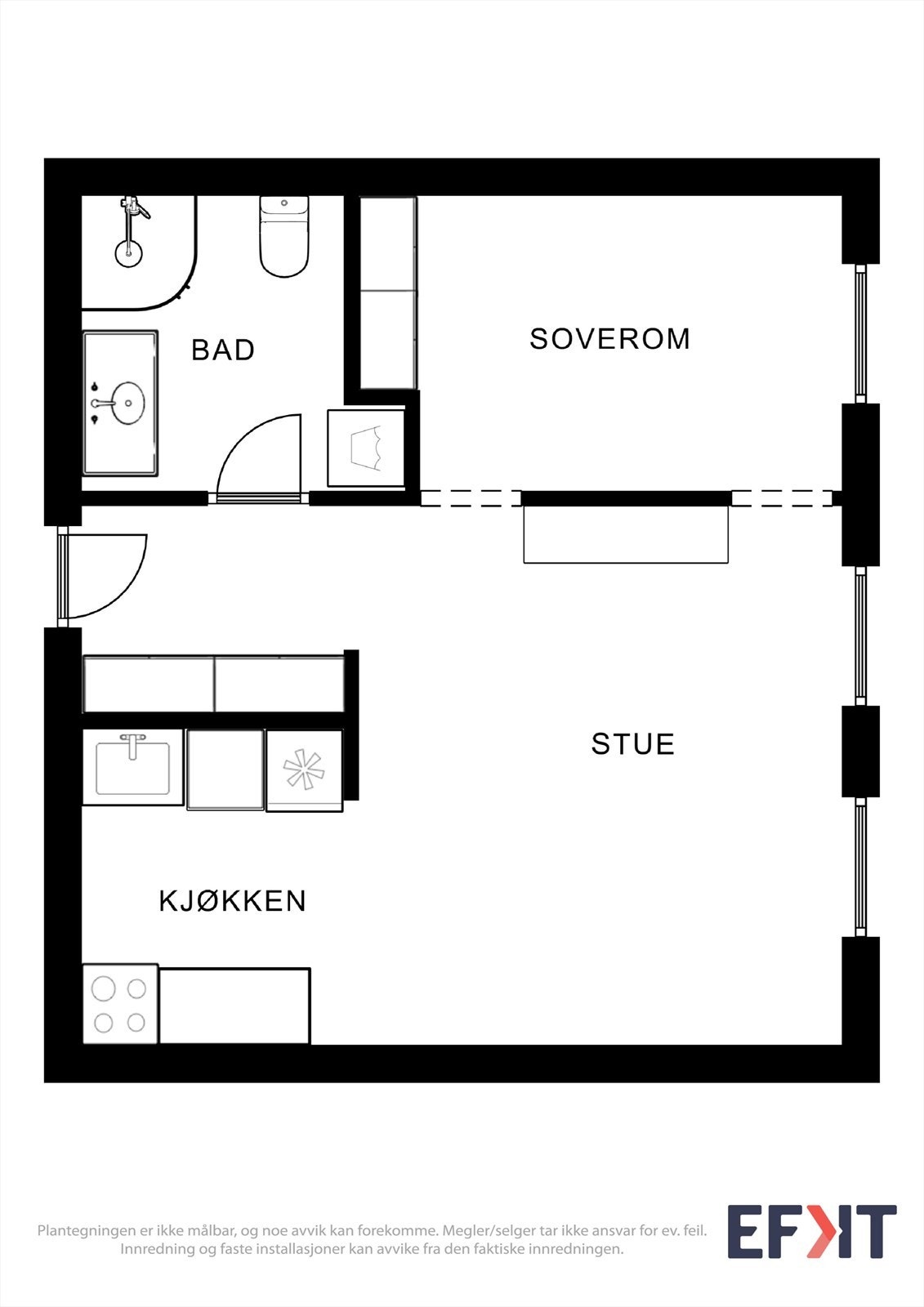 Arealeffektiv og god planløsning. Galleribilde
