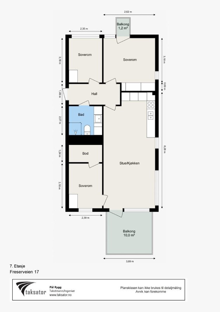 Leilighetens plantegning | 7. etasje Galleribilde