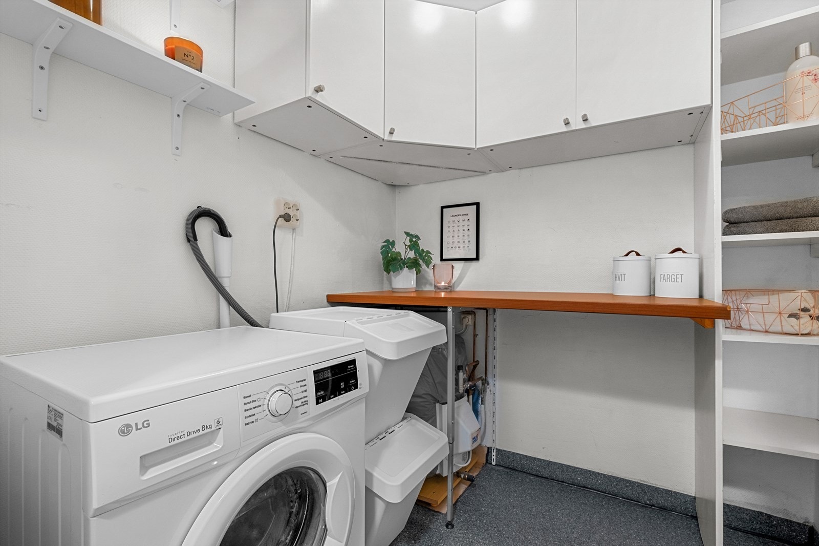 Svært praktisk vaskerom på gode 3,3m². Galleribilde