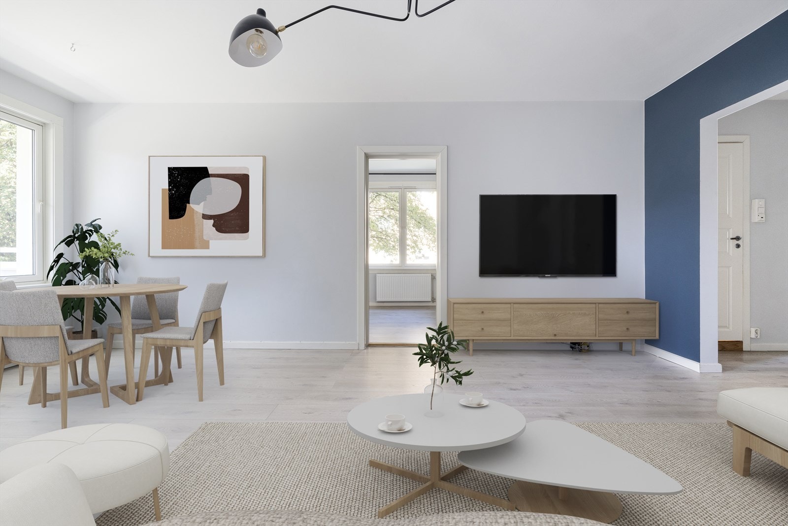 God plass til spisegruppe i stuen Galleribilde