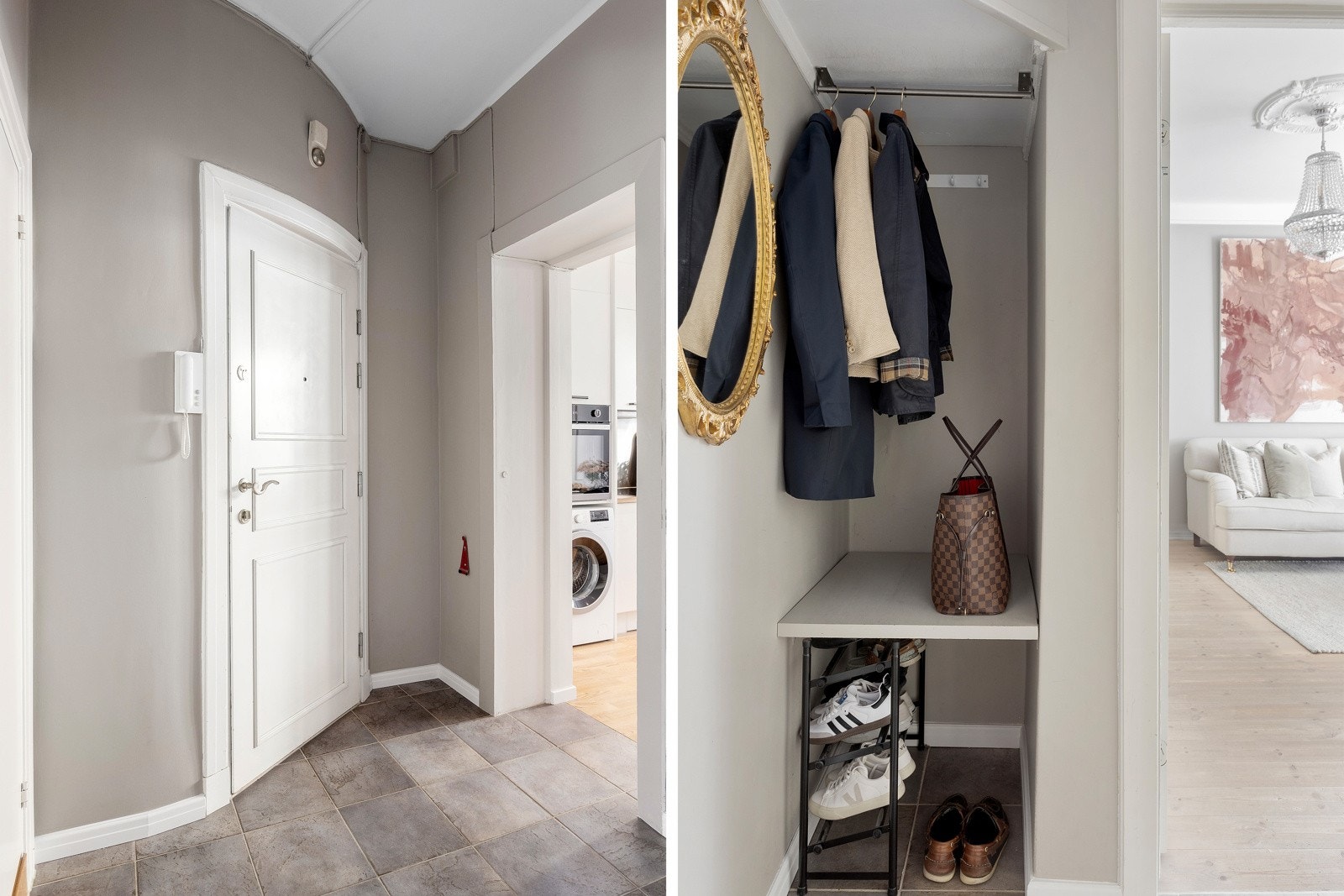 Entré med oppbevaring. Disponeres i tillegg 2 stk kjellerboder og 1 stk loftsbod. Galleribilde