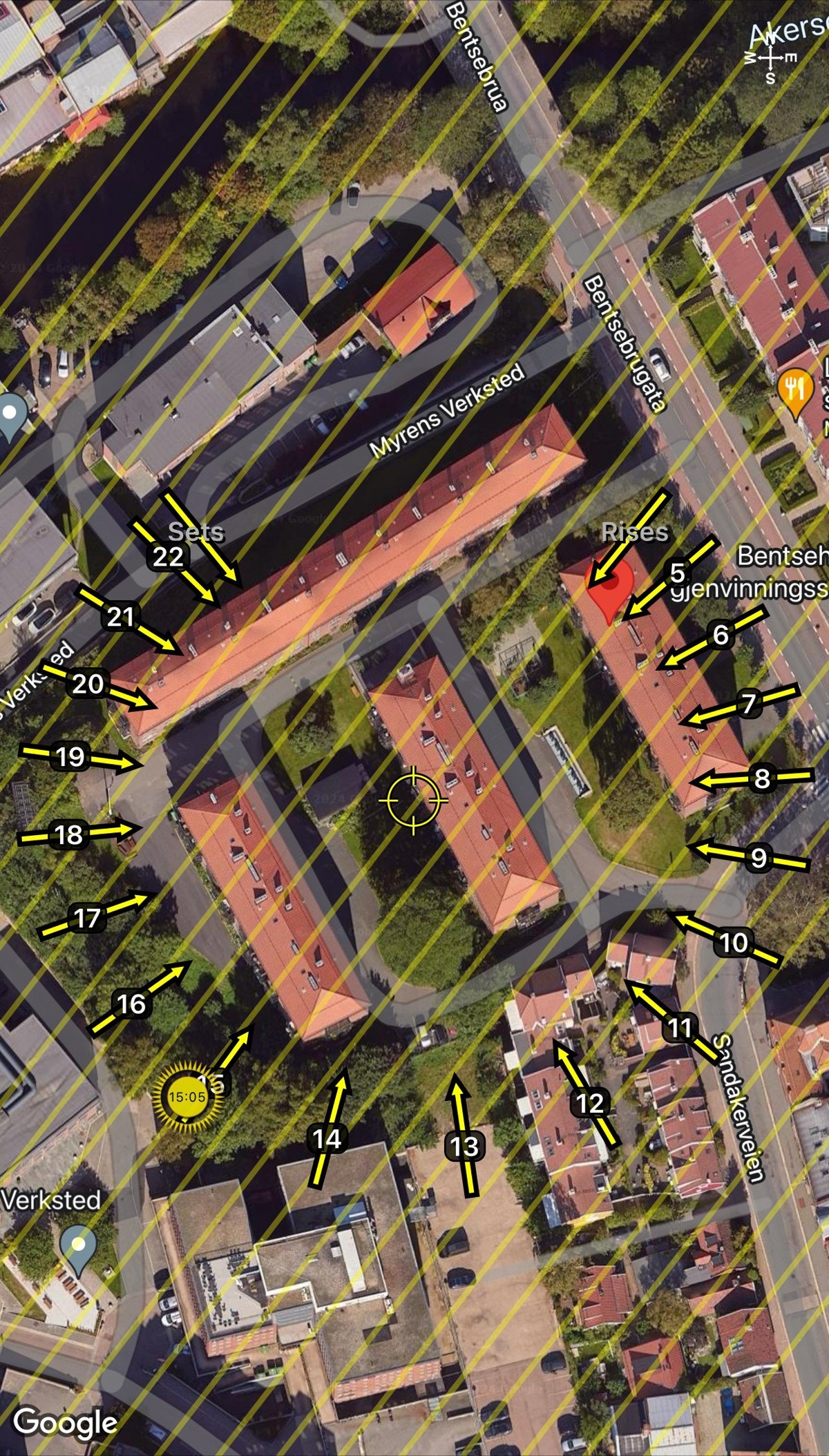 Solkart som viser solens bane på sommerstid. Galleribilde