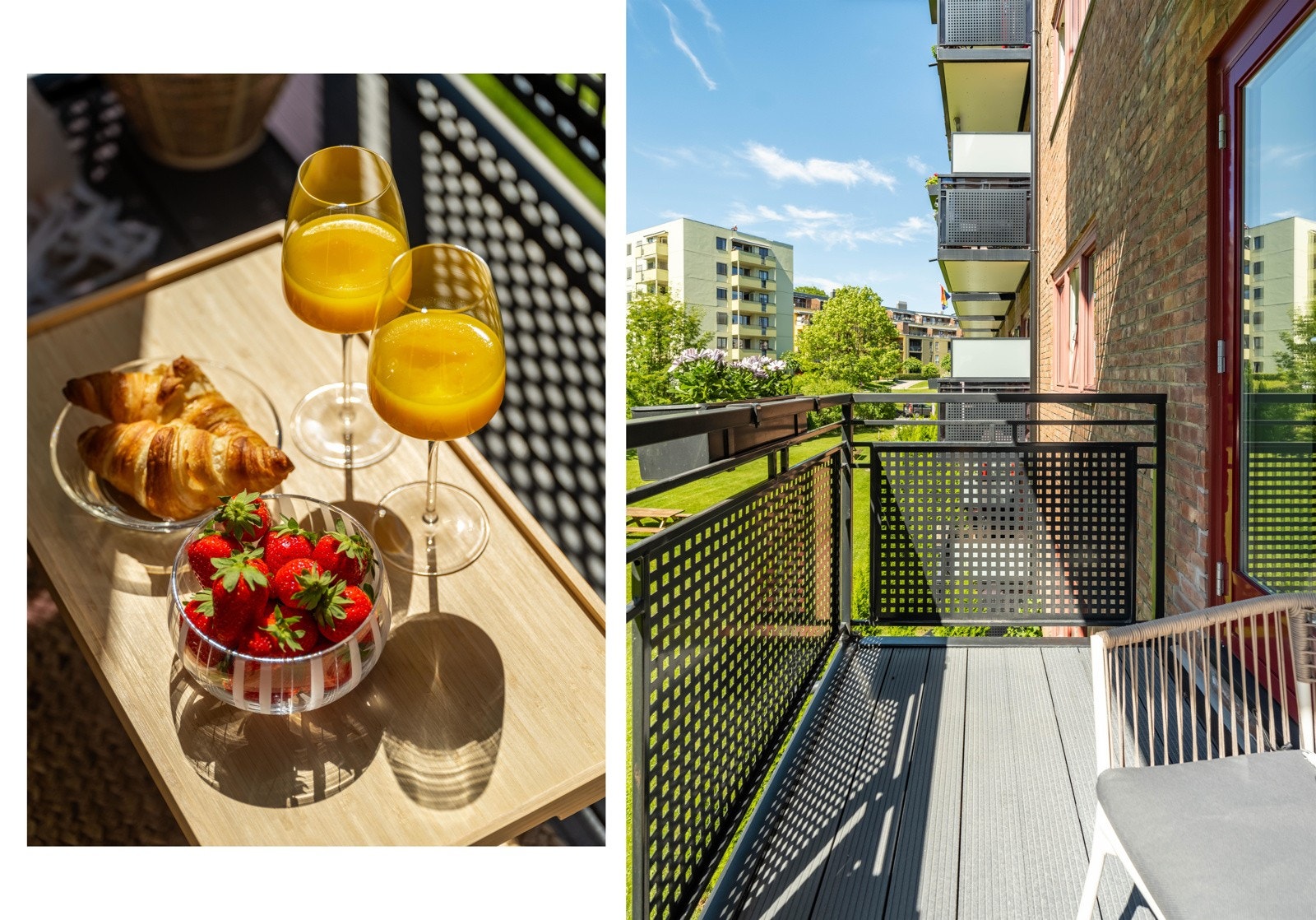 Med sin vestvendte retning er det optimale solforhold fra ca. kl. 14:00 - 20:30 midt på sommeren. Galleribilde