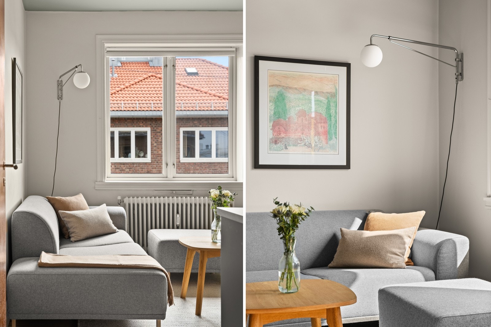 Innbydende stue med tidsriktig fargevalg. Galleribilde