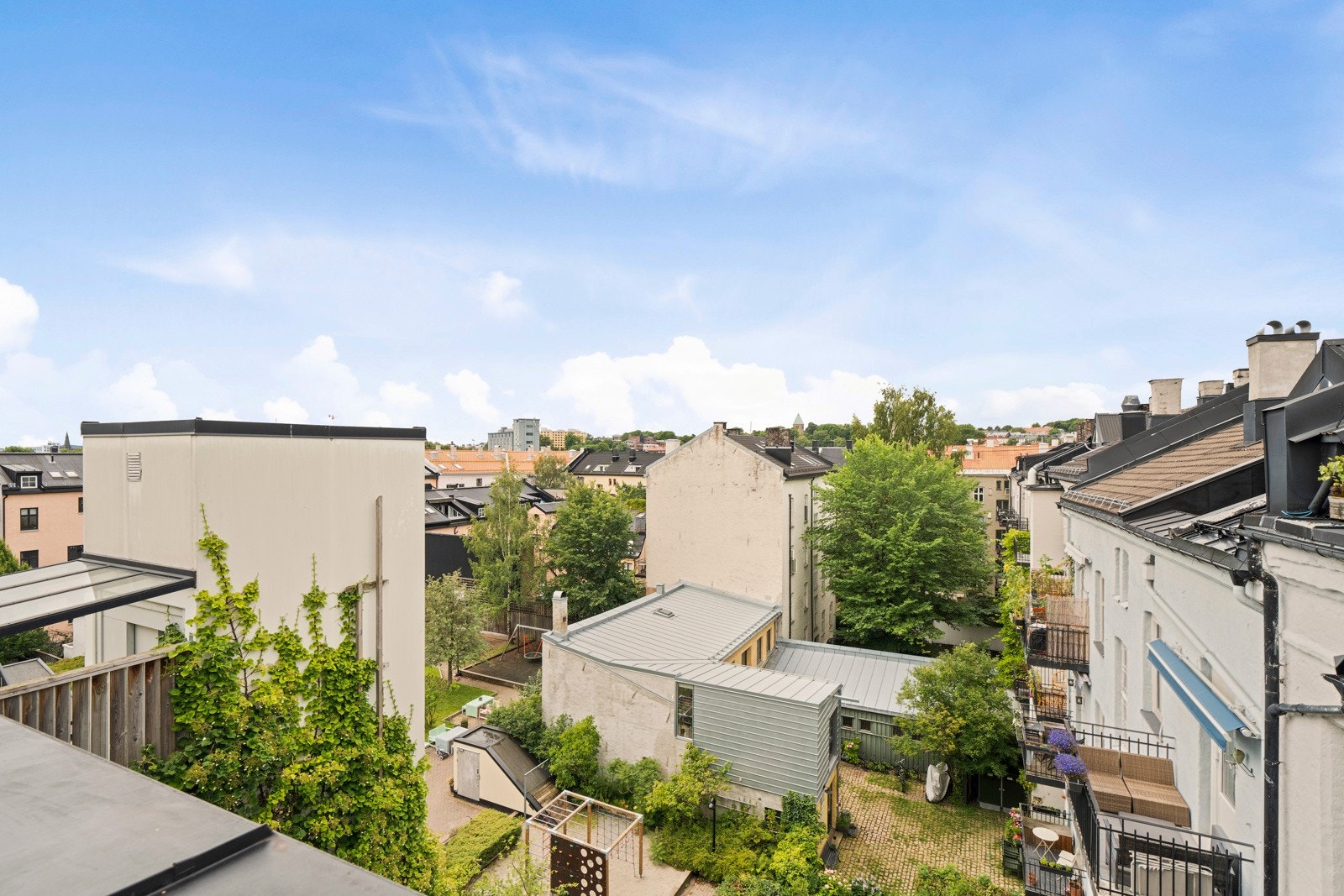 Utsikt over bakgården og nærområdet. Galleribilde