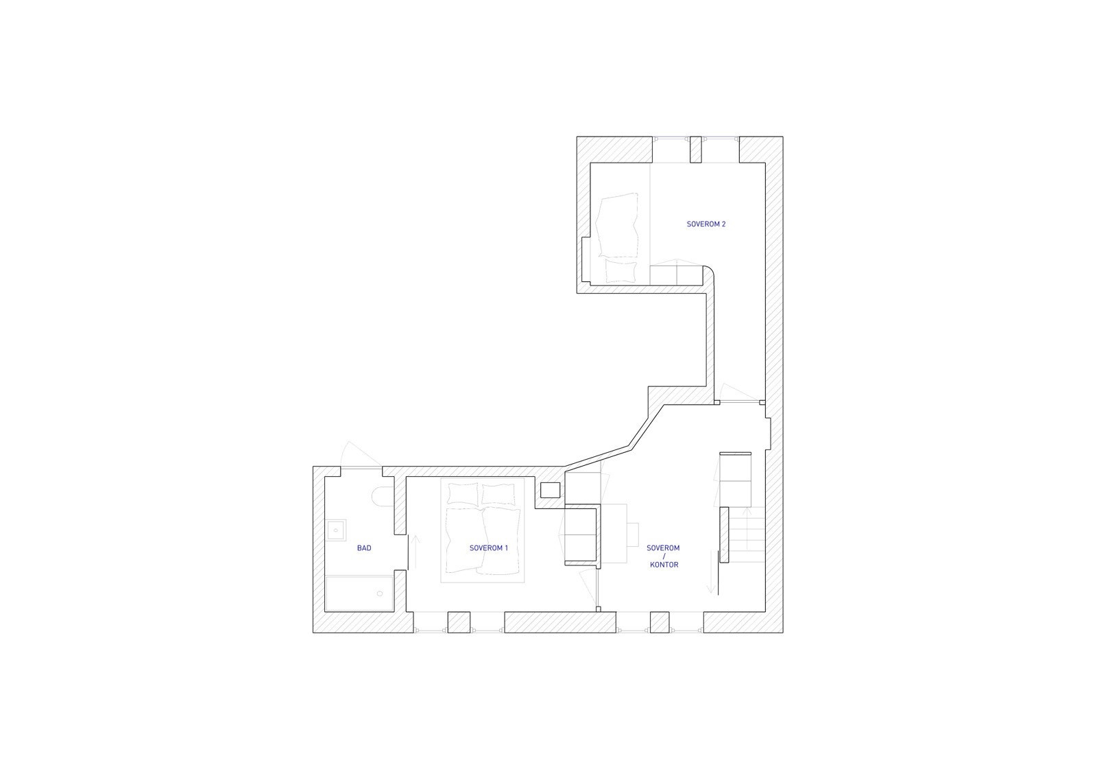 Plantegning underetasje. Galleribilde