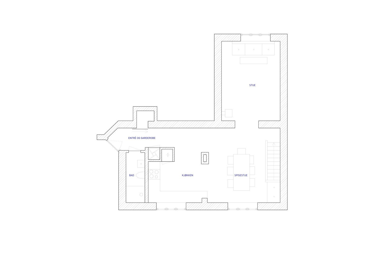 Plantegning 1. etasje. Galleribilde