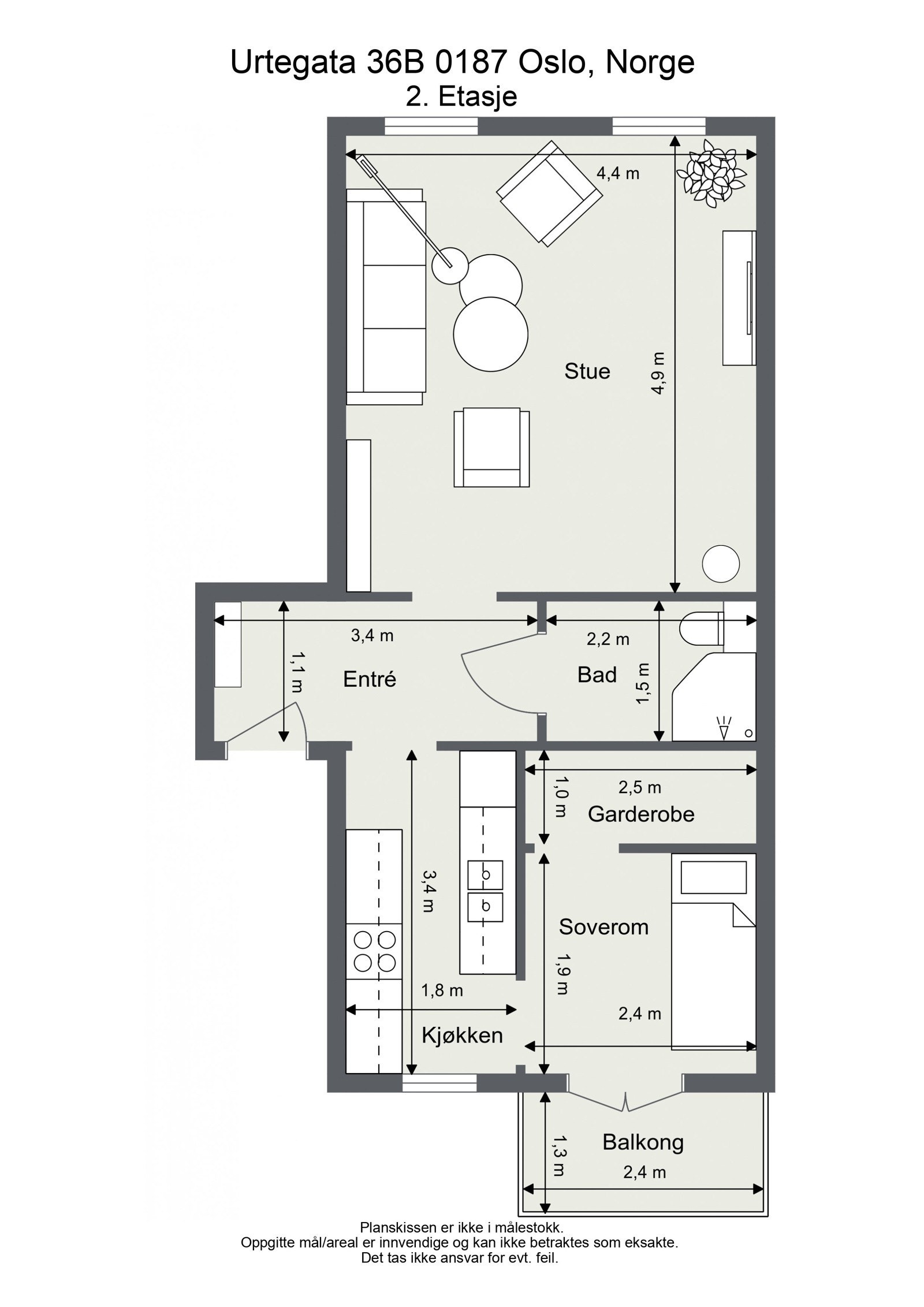Første tar vi en titt på plantegningen så du får orientert deg. Galleribilde