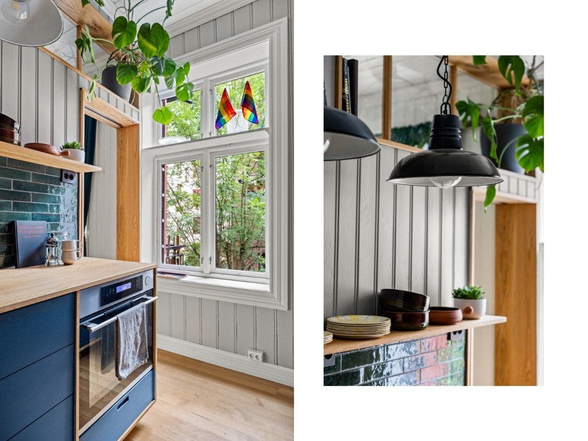 Her er alle detaljert tenkt på, fra fliser til heltre benkeplate. Galleribilde