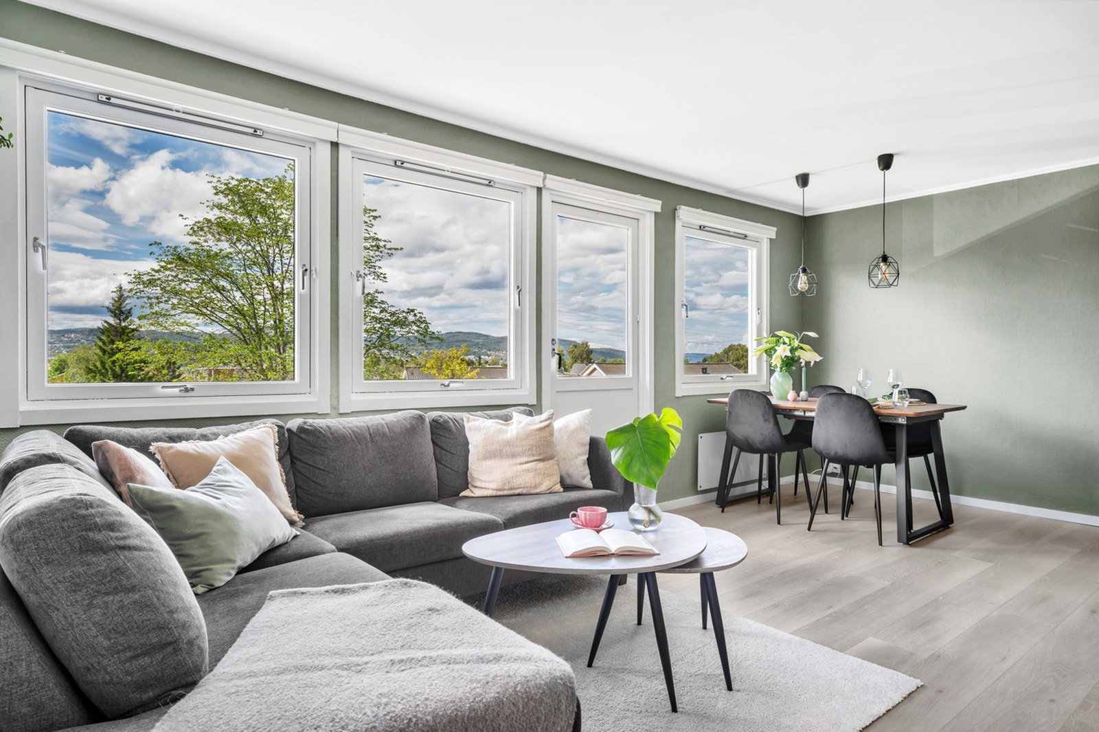 De store vindusflatene bidrar til godt med naturlig lysinnslipp. Galleribilde