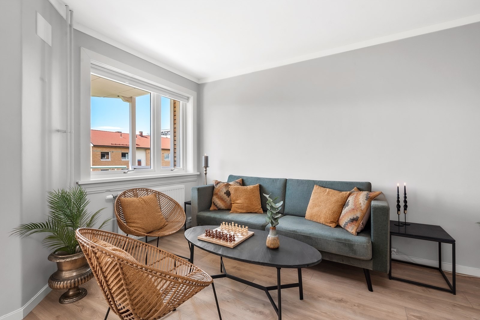 En lun og innbydende som gir en hjemmekoselig følelse til stuen Galleribilde