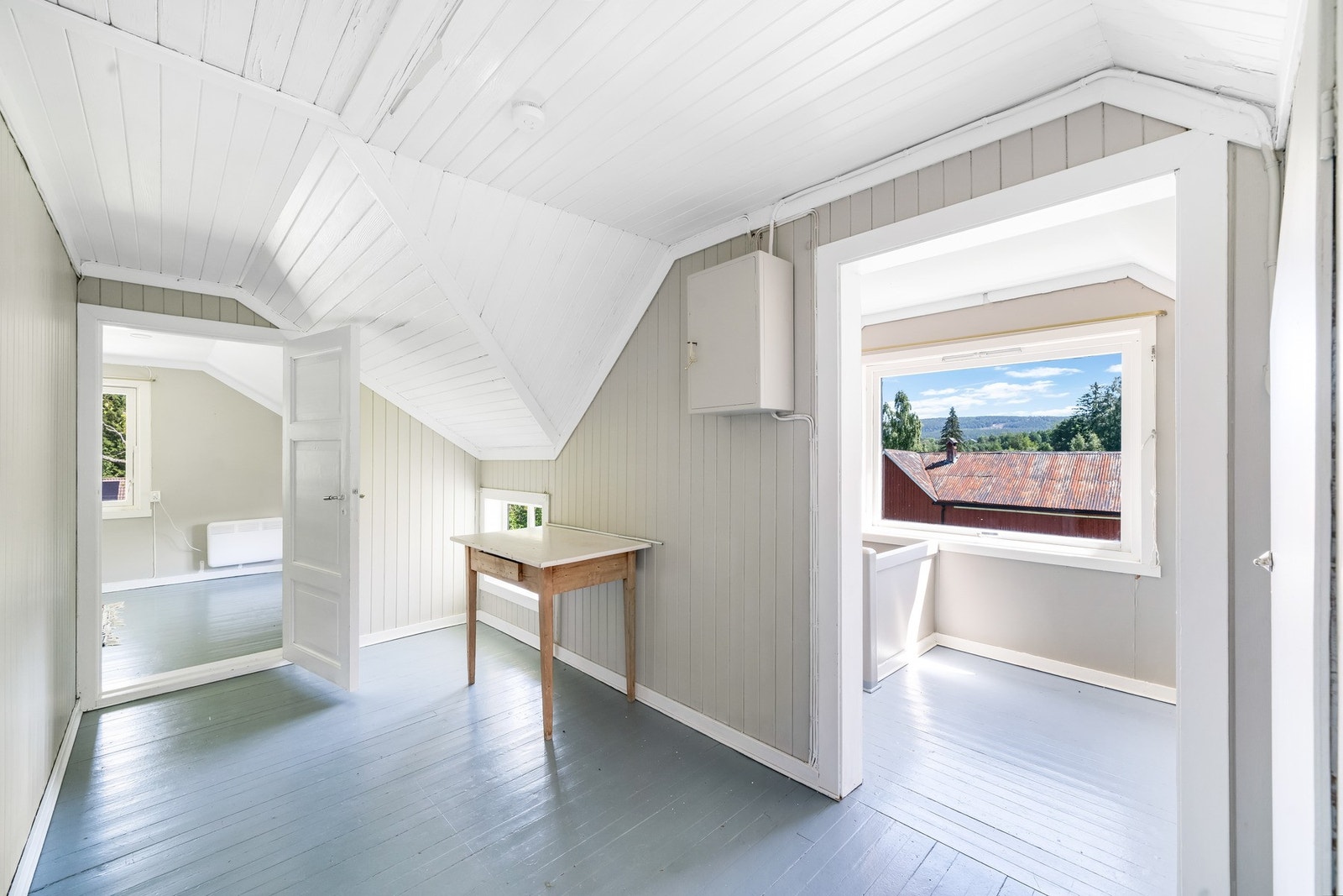 I loftsetasjen er det tre soverom, ett kott, to vedovner og sikringsskap. Galleribilde