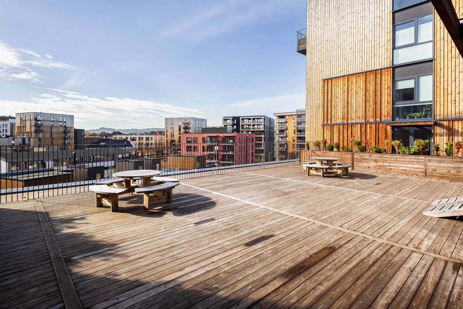 Stor felles takterrasse. Galleribilde