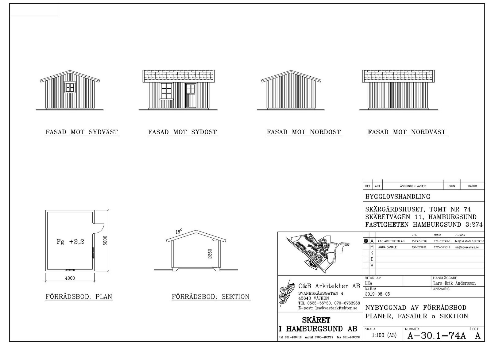 Tegning bod til Skärgårdshus Galleribilde