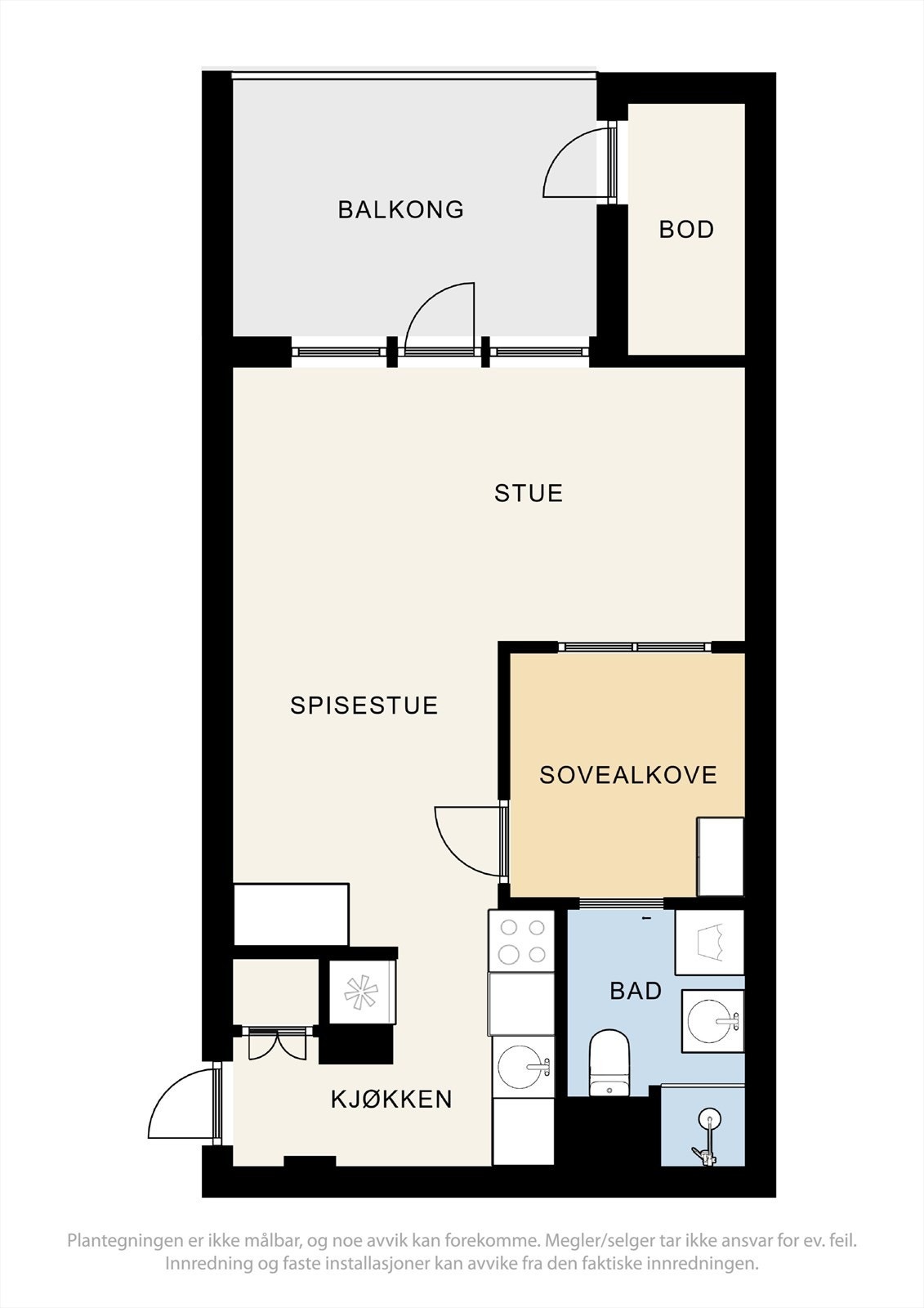 På balkongen har man også en utvendig bod på ca. 2,2 kvm. Galleribilde
