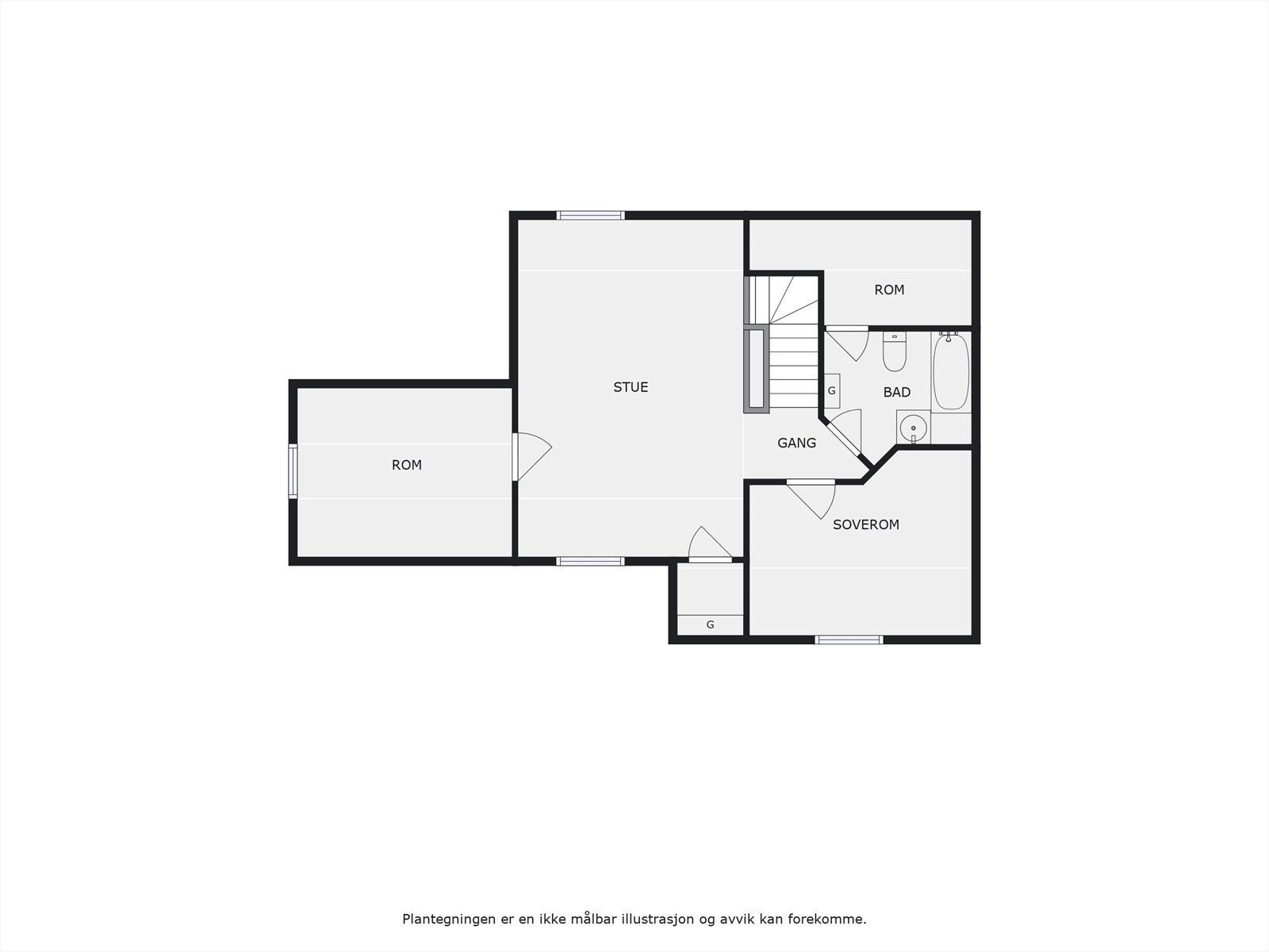 Plantegning loftsetasjen Galleribilde