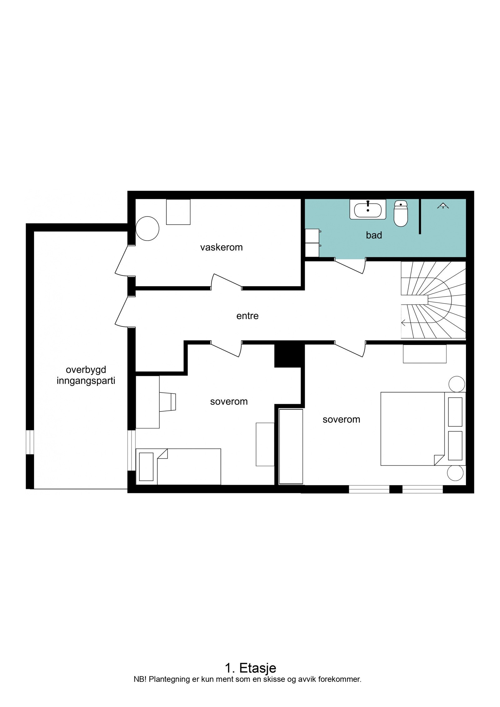 Plantegning Øvre Holen 101 1.etg Galleribilde