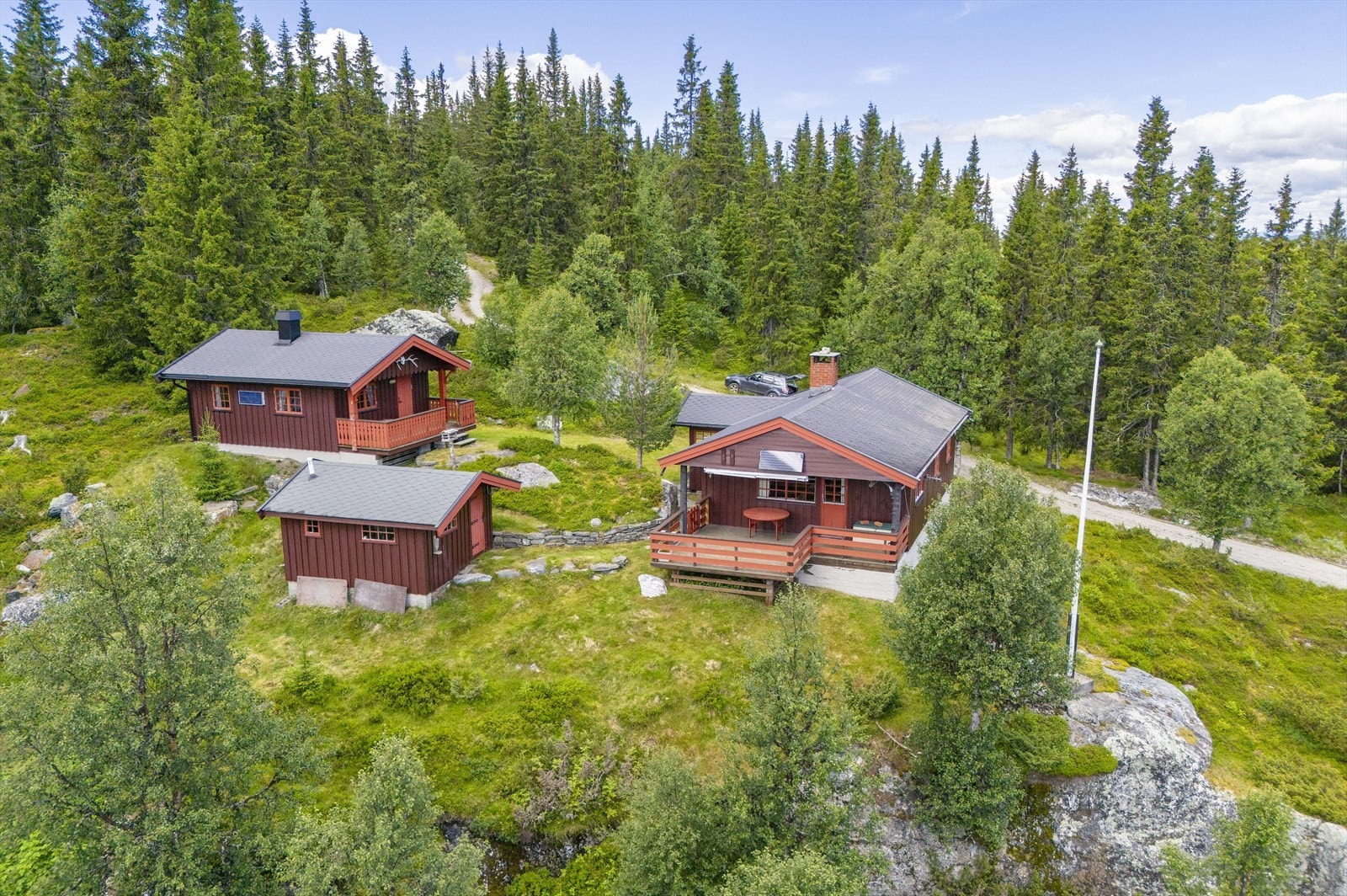 AnnetTrivelig og pent opparbeidet hyttetun med hovedhytte anneks og uthus. Galleribilde