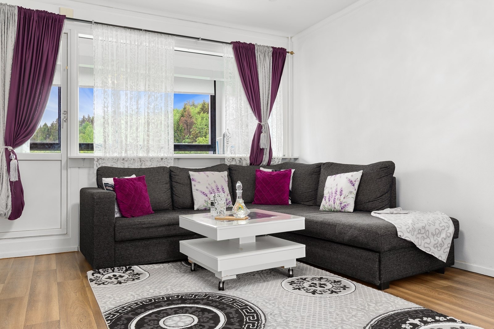 Utgang til innglasset balkong Galleribilde