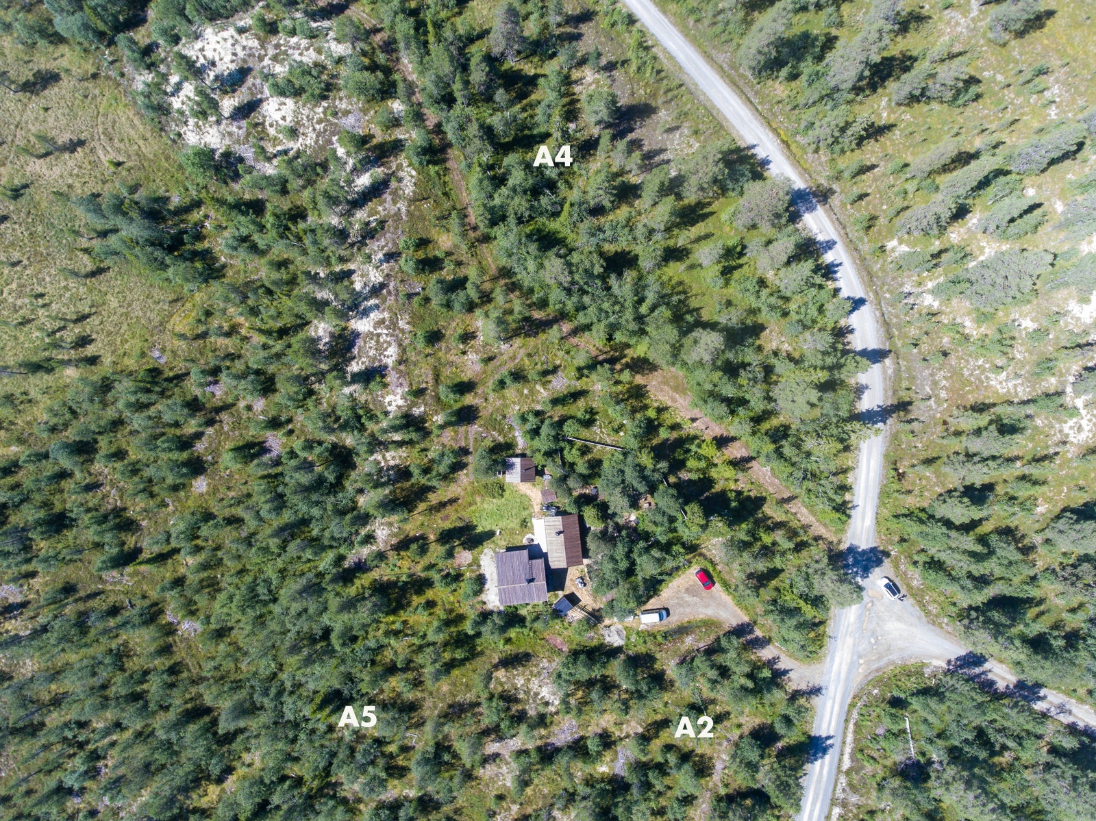 Tomtene i Nordre Flendammen hyttefelt er på romslige 1,6 - 2,6 mål/dekar Galleribilde