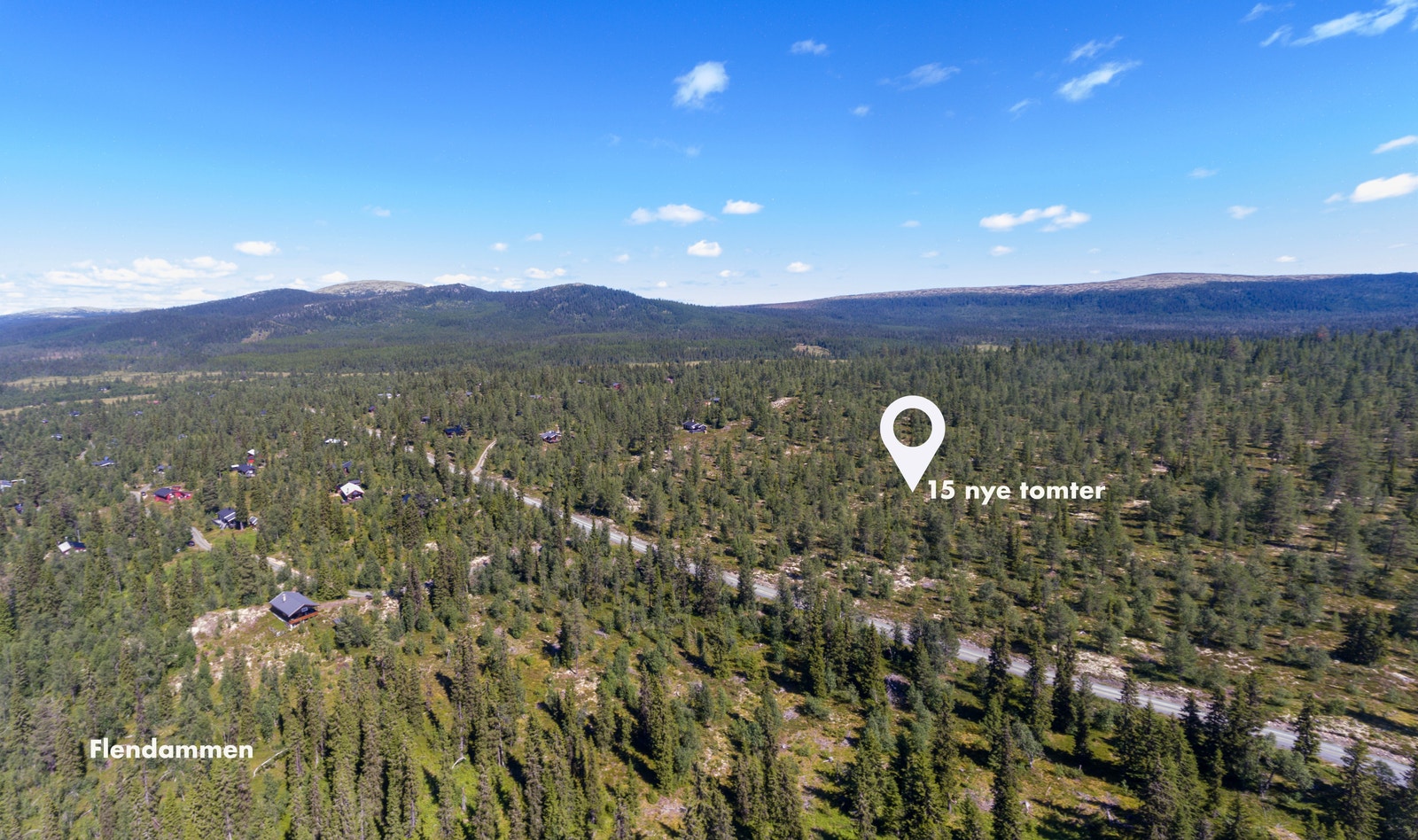 Tomtene i Flendammen er på romslige 2,6 - 2,7 mål/dekar Galleribilde