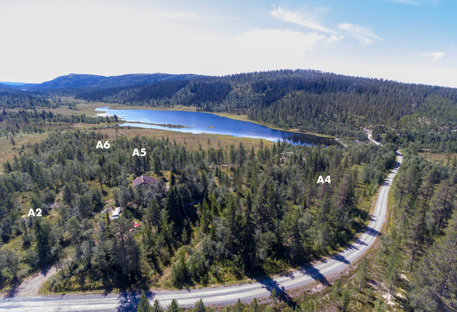 Nordre Flendammen hyttefelt består av totalt 10 tomter Galleribilde