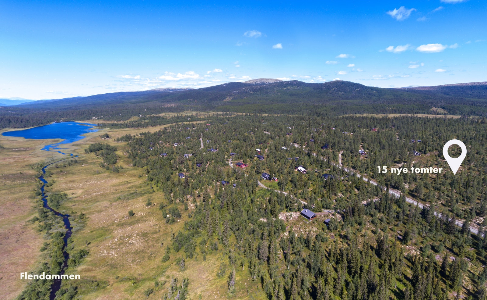 De 15 nye tomtene er knyttet til etablerte Flendammen hyttefelt Galleribilde