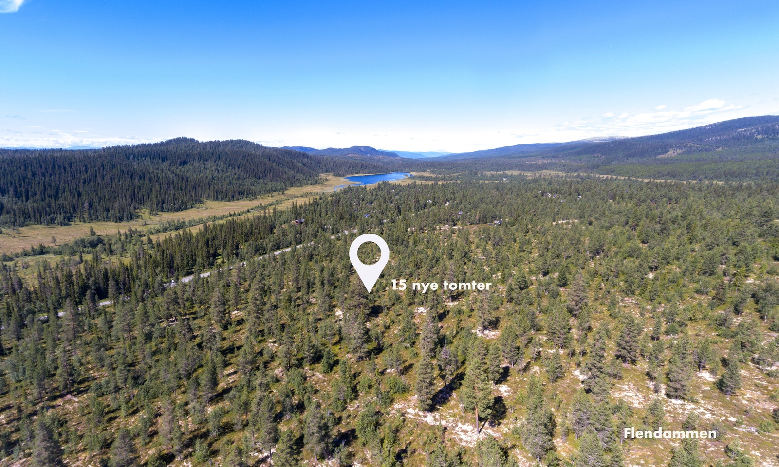 Vi presenterer 15 nye tomter i sør enden av Flendammen hyttefelt Galleribilde