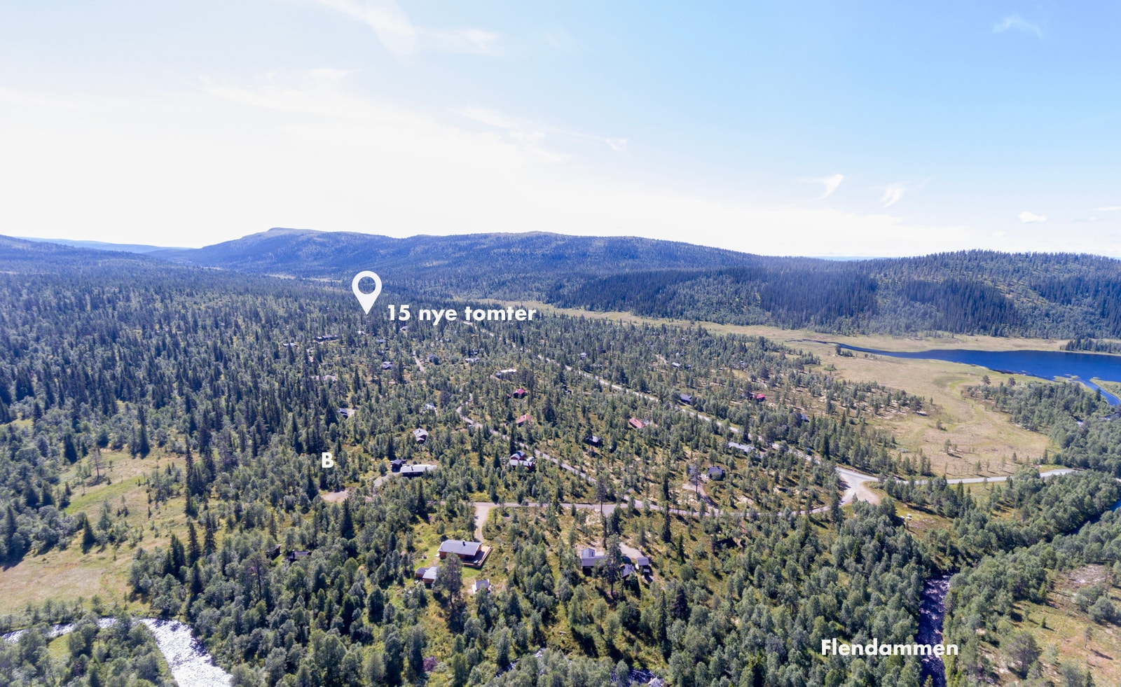 De nye tomtene i Flendammen hyttefelt er på romslige 2,6 - 2,7 mål/dekar Galleribilde